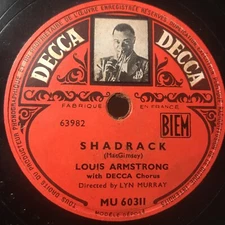 Louis Armstrong - 10” Decca MU 60311 - Shadrack / Jonah and the Whale