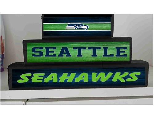 Seattle Seahawks 3PC free standing wood stackable signs football ...
