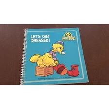Big Bird Beep Book Let's  Get Dressed  Spiral Muppets Vintage 1989