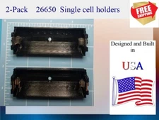 2-Pack  Single cell  26650   Lifepo4 / Li-ion    Battery Holder  Free Shipping