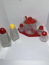 Vintage Medco Red Cap Salt & Pepper Sugar Set And Additions