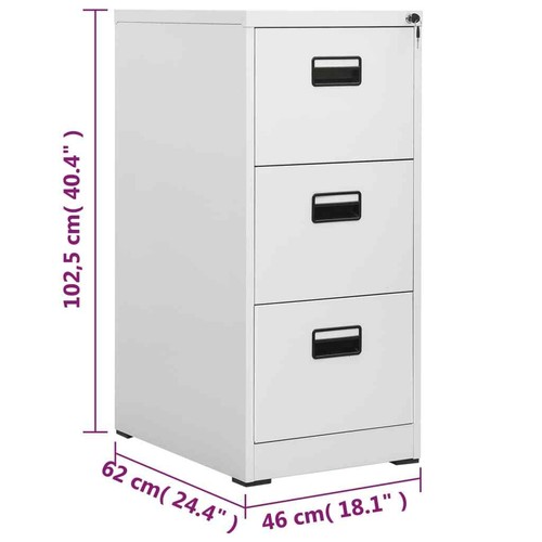 Aktenschrank Hellgrau 46x62x102,5cm Stahl Büroschrank Stahlschrank vidaXL - Bild 11 von 11