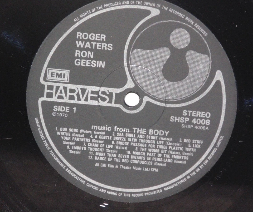 RON GEESIN ROGER WATERS Music From The Body LP Vinyl UK Soundtrack Pink Floyd - Image 2 of 3
