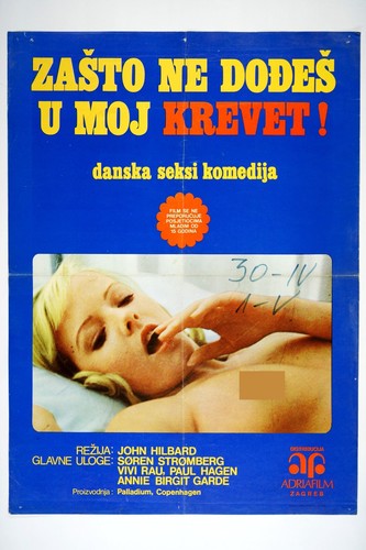 DER MÅ VÆRE EN SENGEKANT! / COME TO MY BEDSIDE 19x27 Orig exYU movie poster 1975