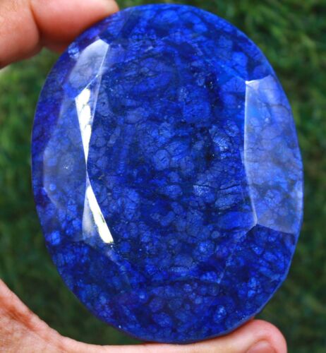 Beautiful Blue Sapphire 2000 Ct Certified 91mm African Oval Shape Gemstone AST - Afbeelding 1 van 7