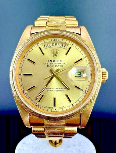 1979 Rolex President 18078 Bark Champagne Dial DayDate - 18k Vintage Watch