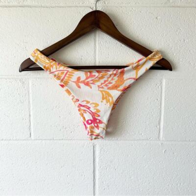 Unbranded Paisley Print Ribbed Cheeky Bikini Bottom  Women s Medium / Large
