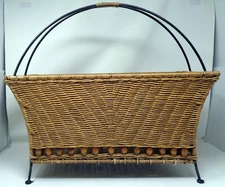 Wicker & Iron Magazine Rack