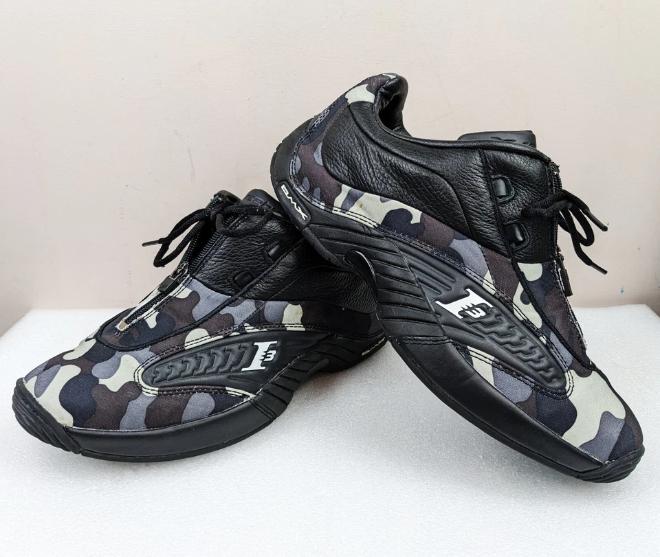 Zapatos bajos Allen Iverson Reebok DMX Answer 4 (IV) para hombre talla 9 camuflaje cuero negro Foto 2 de 4