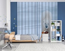 3D Polar Bear ZHUA4347 Animal Photo Curtain Window Blockout Fabric Amy 2023