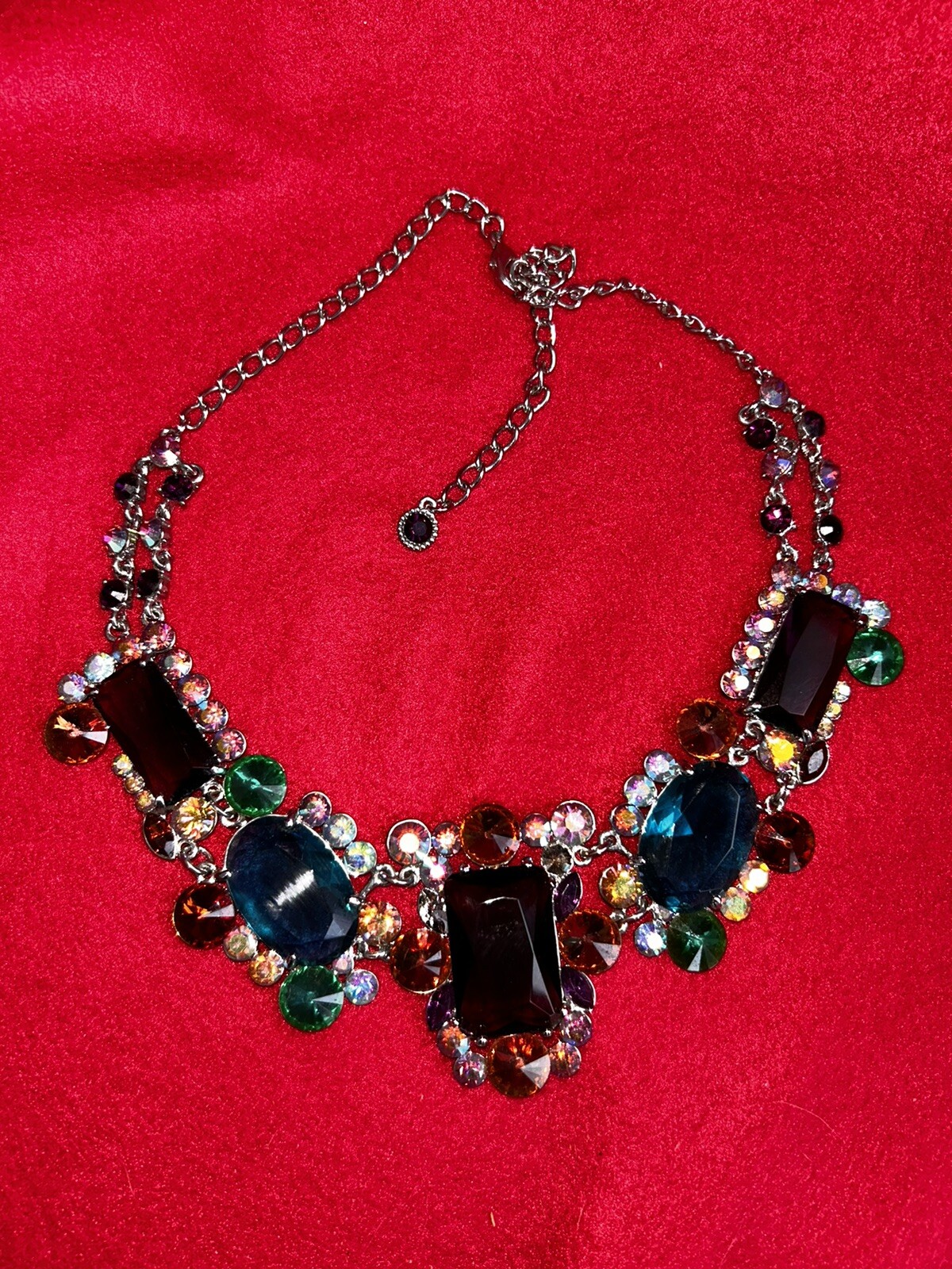 Large Chunk Jewel Adjustable Statement Necklace - image 2