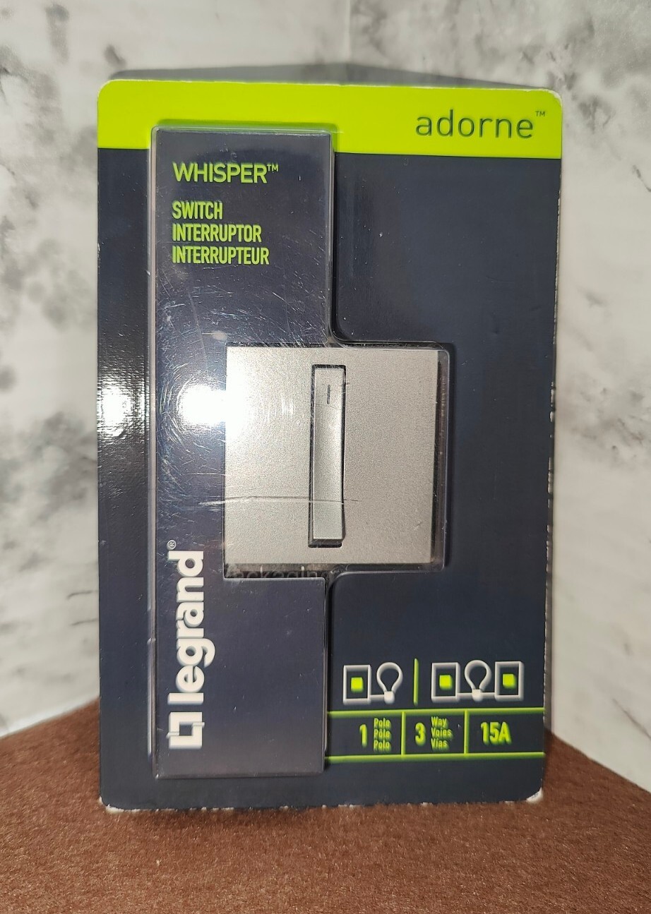 Legrand Adorne Whisper Switch 1 Pole, 3 Way Magnesium Grey ASWR1532M4