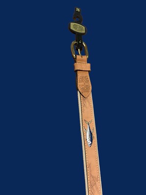 Zep Pro Mens Belt Leather & Canvas Tan Brown Size 26 Tuna Embroidery Zep-Pro