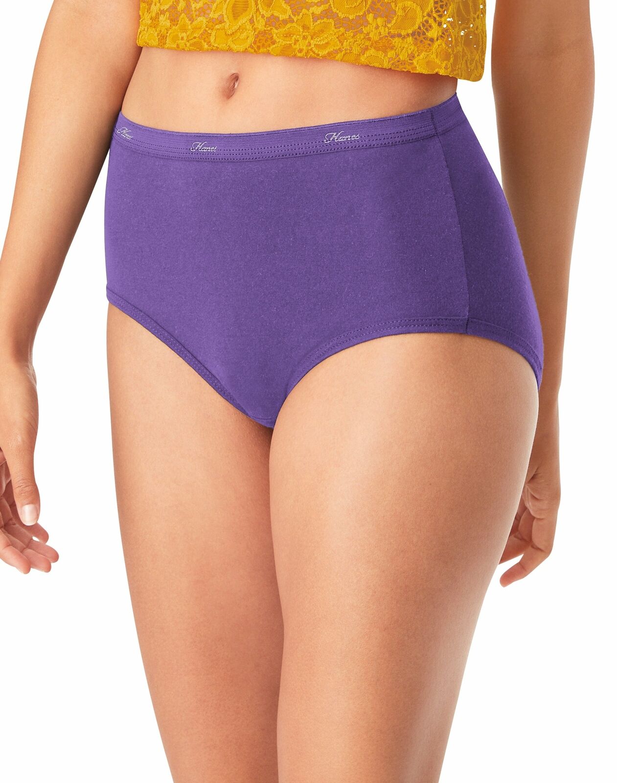 Hanes Core Cotton Women's Brief Panties, Size 9 - 6 Pack for sale 