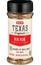H-E-B Texas Originals Rib Rub Coarse Seasoning, 5.11 oz Authentic Texas Season
