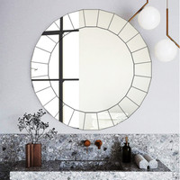 Xxl Wandspiegel Rund Spiegel Dekospiegel Barock Badspiegel 80Cm Wohnzimmer Glas