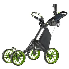 CaddyTek CaddyCruiser ONE Pro Folding 4 Wheel Golf Buggy / Push Cart - Lime