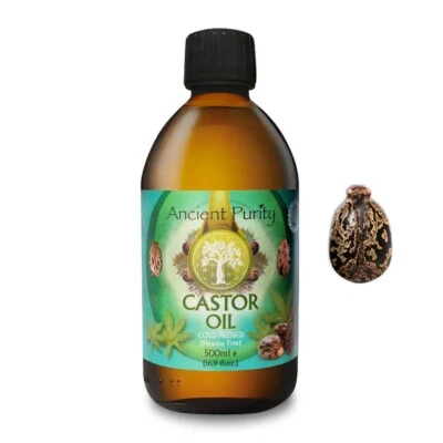 ANCIENT PURITY CASTOR OIL 500ml | Organic | Detox Hair-Repair Circulation | Hexane Free