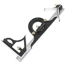 300MM 3-Piece T-Square & Protractor Level Set, Adjustable Sliding Square Ruler