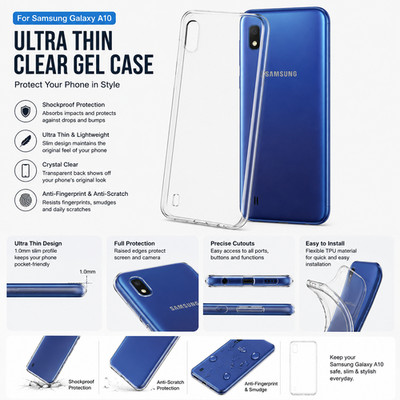 Samsung Galaxy A10 Transparent TPU Gel Case Ultra Slim Schutzhülle