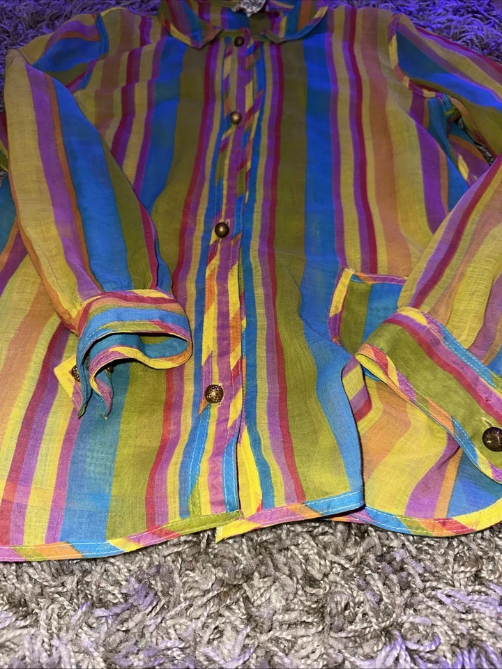 De Colección Años 60 Multicolor Peter Pan Sun Blazers Traje de Baño Cubrir/Blusa Talla Pequeña Foto 3 de 4