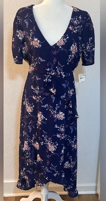 #ad Spirit of Grace Women#x27;s Blue Floral Dress Maxi Size Medium NWT $19.99