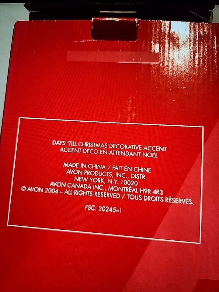 AVON Count Down to Christmas Wooden Reindeer on a Stocking Wall Hanger 2004 - Image 2 of 2