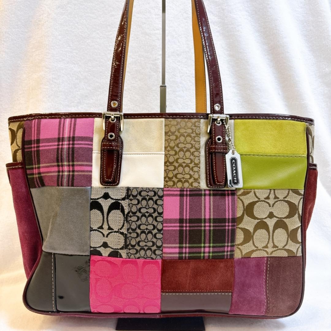Beautiful Condition Rare COACH Patchwork Tote Bag… - image 2