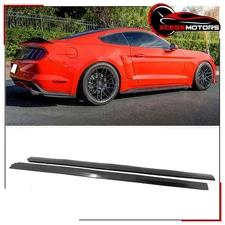 Fits 15-23 Ford Mustang MDA Style Unpainted Side Skirts Extension Protectors PU