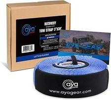 Recovery Tow Straps 3" x 30' Tree Saver Winch Strap Heavy Duty 35,000lbs