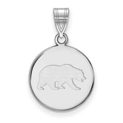 10k Weißgold LogoArt University of California Berkeley Bär mittlere Scheibe Anhänger