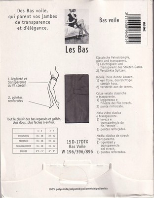 Bas Voile Well 15 Deniers Couleur Loup – Taille 3/4, Nylon, Sans Couture – Neuf Avec étiquette