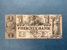 - 1843 Phoenix Bank of Columbus, Georgia - $1 One Dollar Banknote
