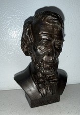 Vintage Lincoln Bust Made in USA Bonded Marble 4โ