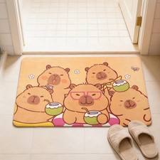 Capybara Cartoon Rug Non Slip Washable Floor Mat for Shower Area Kid Room Decor
