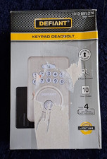 Defiant Electronic Keyless Keypad Deadbolt Re-Keyable Auto-Lock Satin Nickel