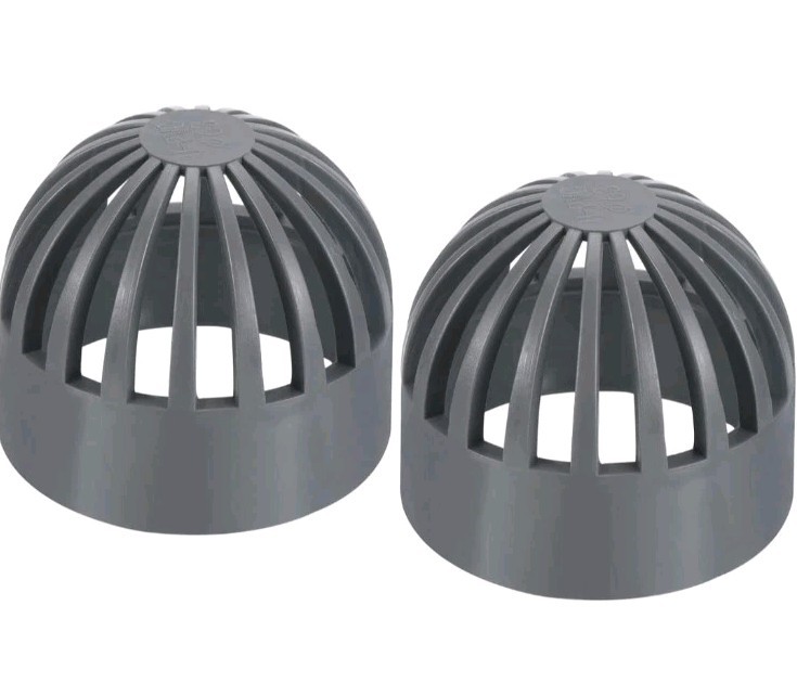 2Pcs 63mm ID Atrium Grate Cover Round Outdoor UPVC Sewer Drain Pipe Fitting Gray
