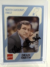 1989-90 North Carolina CC #2, DEAN SMITH Signed Autograph, HOF Legend