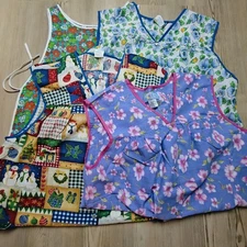 Lot Of 4 Vintage Snap Front Women's Smock Size XL Multiple Patterns Minor Damage