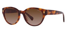 New Ralph Woman Round Sunglasses RA5302U 606513 Brown On Milky Brown/Brown 54mm