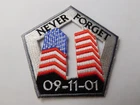 TWIN TOWERS 09 11 2001 WE WILL NEVER FORGET PATCH HAT VEST BADGE CREST NEW YORK