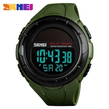SKMEI Sport Watch Solar Power Digital Wristwatch Men Army Green Watches for Boys