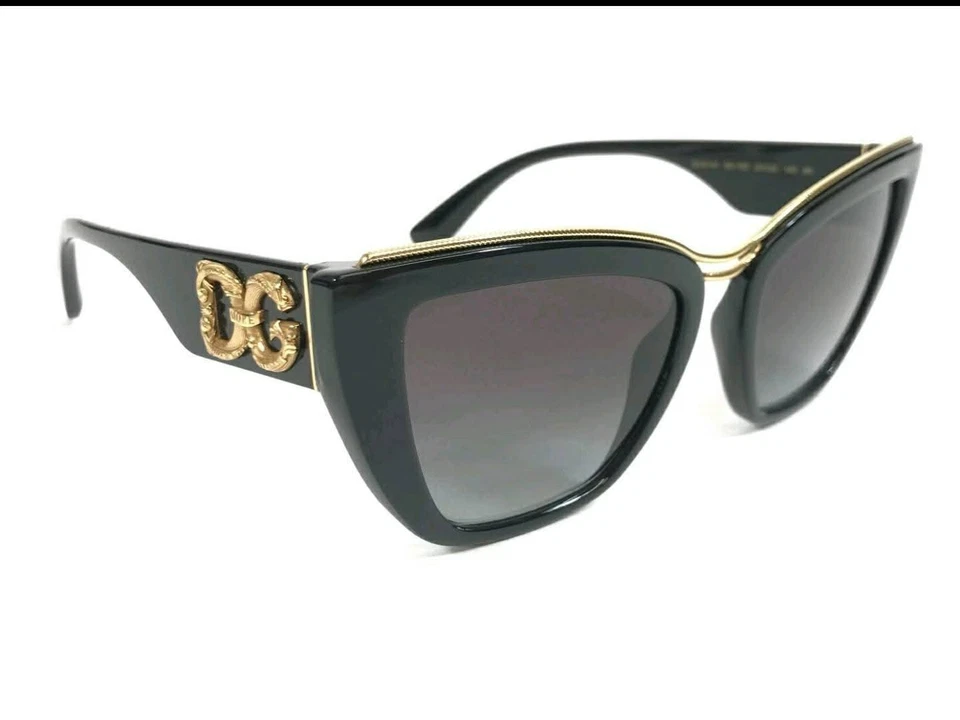 Monturas de gafas Dolce & Gabbana DG 3308 Cateye negras y doradas sin estuche usadas Foto 3 de 4