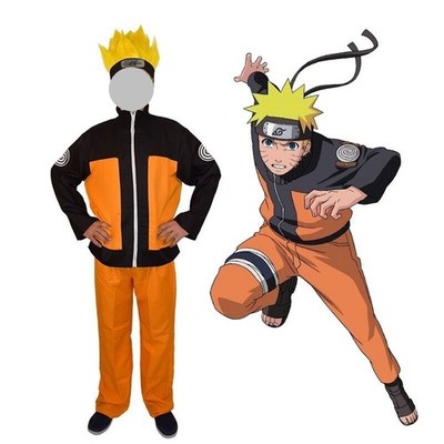 Anime Naruto Shippuden Uzumaki Naruto Cosplay Kostüm Jacke Hose Voll Outfit NEW
