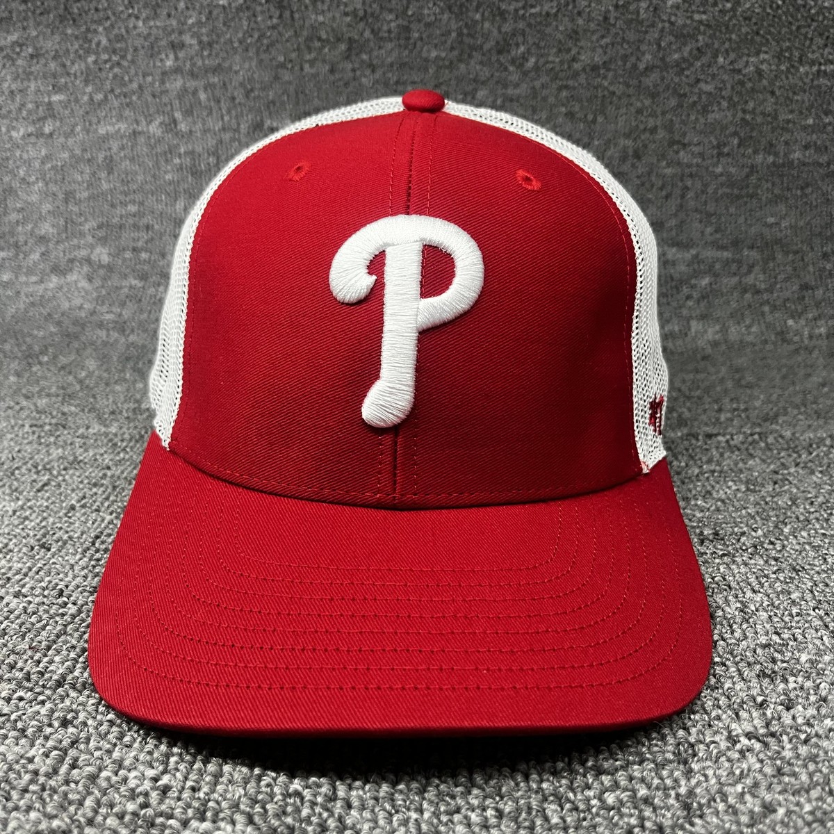 Philadelphia Phillies 47 Brand Trucker Hat Red White Mesh Snapback MLB Cap NEW