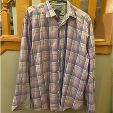 Men's Bugatchi shaped fit button up dress shirt, business casual size 16.5/41.