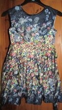 Closet,navy/multi floral fit & flare dress size 16