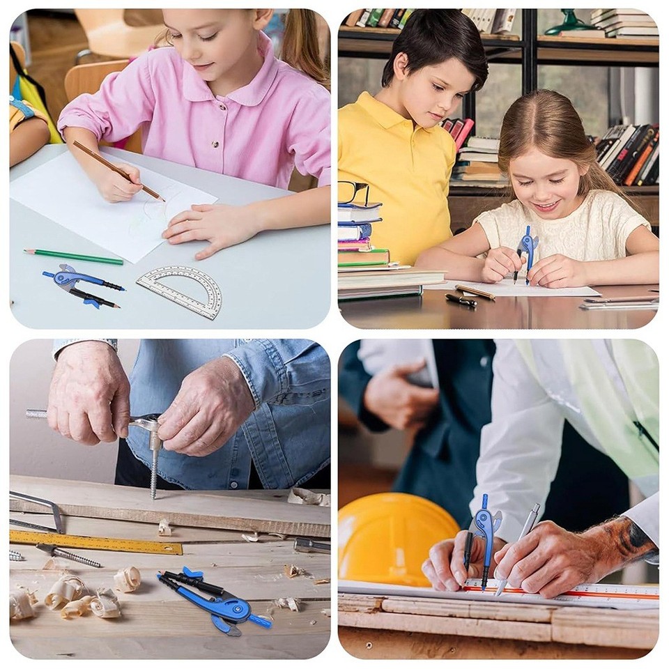 For Students for Math and Drawing:Geometry Kit & Protractor, Random ...