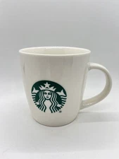 Starbucks Coffee Mug Classic White with Green Mermaid Logo 2020, 12 fl oz.