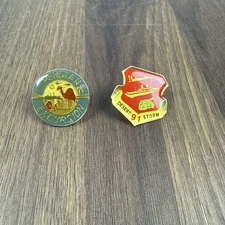 VTG Desert Storm Persian Excursion & Desert Shied Lapel Hat Enamel Pin